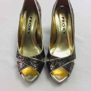 Proxy Sequined Rainbow 3 Inch Heels Size:7